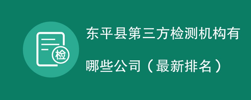 东平县第三方检测机构有哪些公司（2024最新排名）