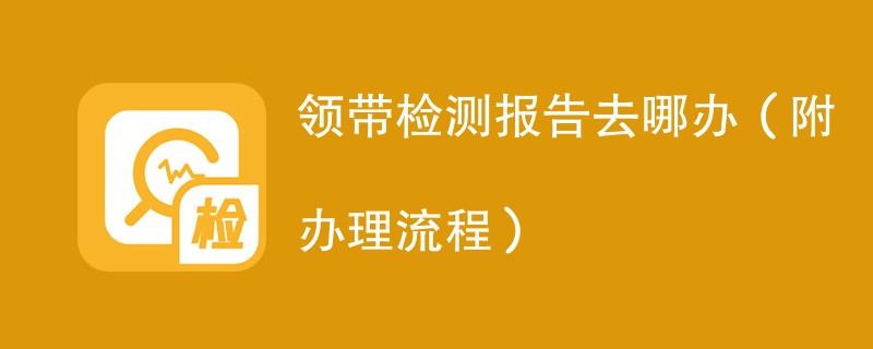 领带检测报告去哪办（附办理流程）