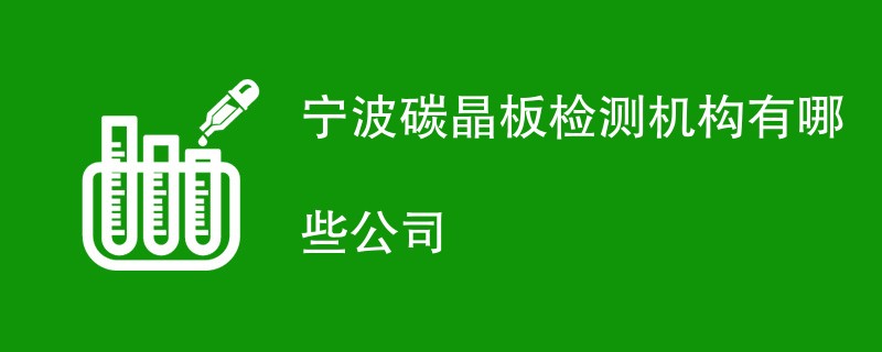 宁波碳晶板检测机构有哪些公司