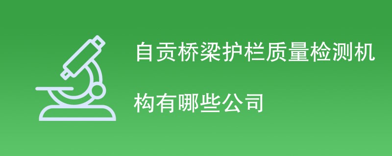 自贡桥梁护栏质量检测机构有哪些公司